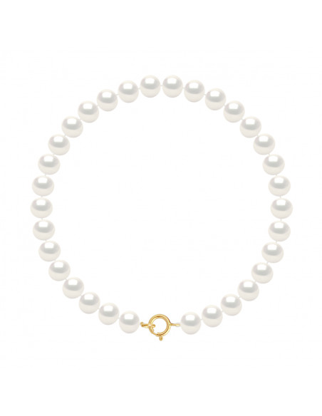 Semi Round Culture Beaded Bracelet 6mm - Gold Clasp - 2 Colors - Coralie