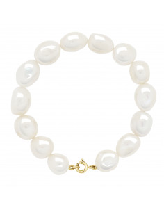 Bracelet Perles de Culture Baroques 11 mm - Fermoir Or Jaune - SIENNA