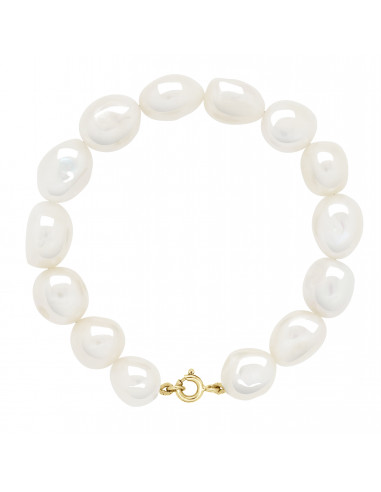 Bracciale per perline di coltura barocca 11 mm - Chiusura in oro giallo - Siena