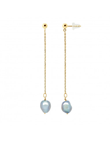 Gold Pendants Earrings and Baroque Culture Beads 8 mm - 3 Colors - Marissa