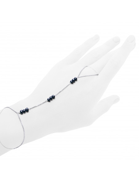 Bracelet-Bague Perles de Culture 4 mm en Argent 925 - 2 Coloris - CHLOE