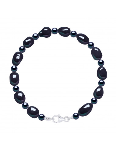 Pulsera de cuentas barroca 6-4 mm - 2 colores disponibles - Plata 925 - Morgane