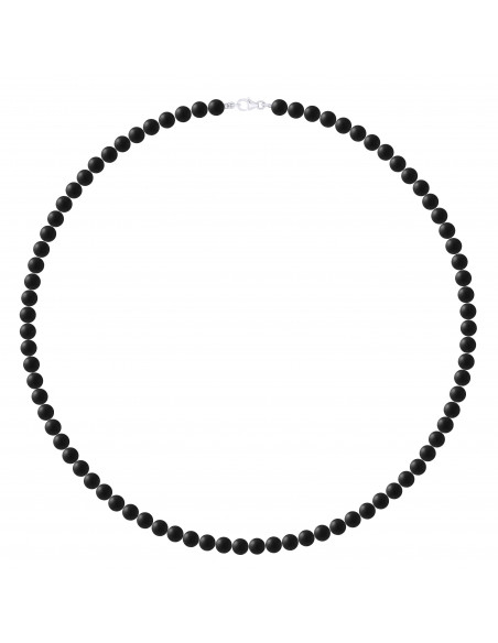 Collier en Agate Noire Matte - Argent 925 - MAKULA