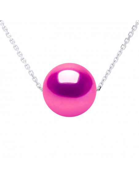 Collier Chaine Perle de Culture Ronde 8 mm en Argent 925 - 5 Coloris - ROMY