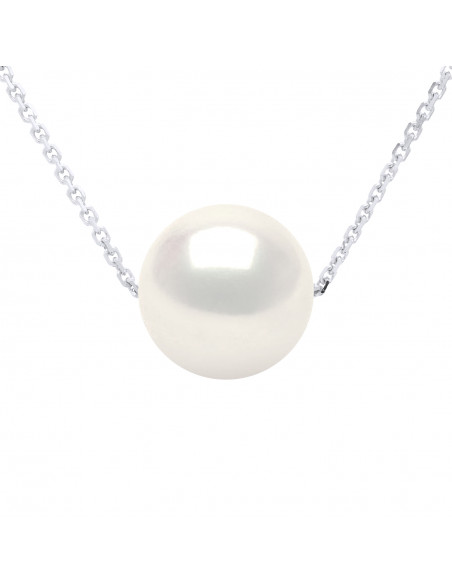 Collier Chaine Perle de Culture Ronde 8 mm en Argent 925 - 5 Coloris - ROMY