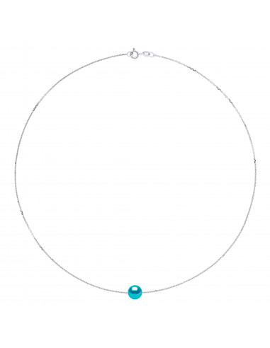 Collier Chaine Perle de Culture Ronde 8 mm en Argent 925 - 5 Coloris - ROMY