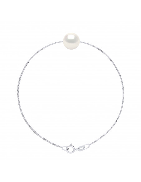 Bracciale a catena veneziana in argento sterling e vera perla al cioccolato