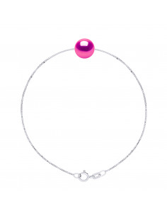 Bracelet Chaîne Vénitienne Argent Massif et Véritable Perle Chocolat